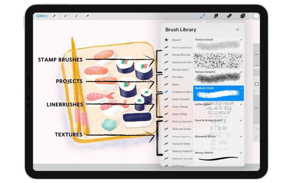 Organize your folders in the Brush Library in Procreate