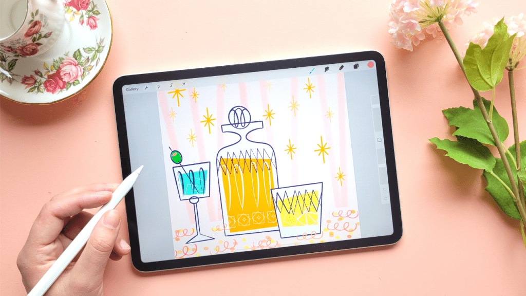 Making a Still Life with stamp brushes in Procreate Skillshare class