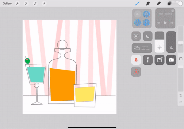 Building a Still Life Illustration in Procreate with mid-century style elements