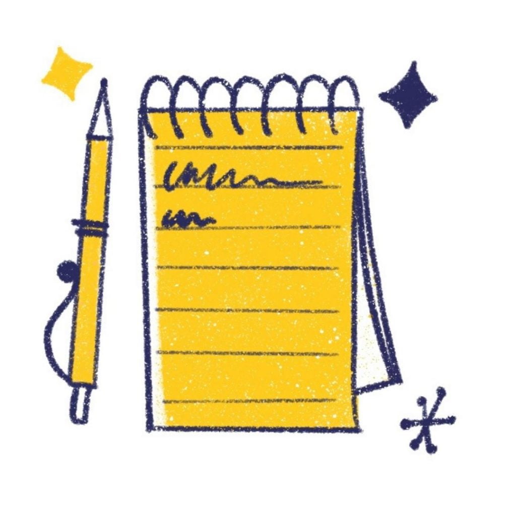Build a creative habit by using a sketchbook to write down your best ideas 