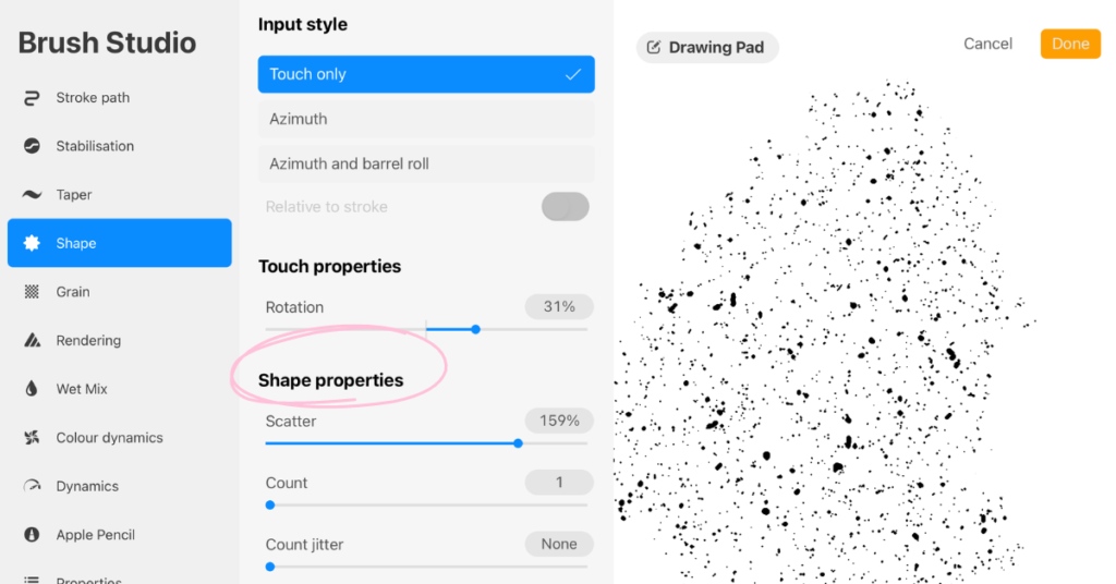 Textures in Procreate: How to make your own brushes