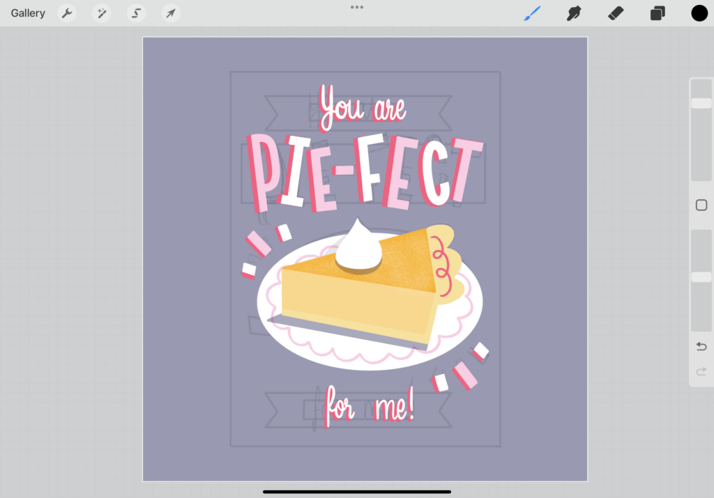 Fun with Puns: Mastering Lettering in Procreate - Festive greeting card