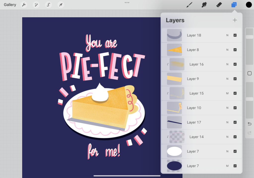 Fun with Puns: Mastering Lettering in Procreate - Pie Edition