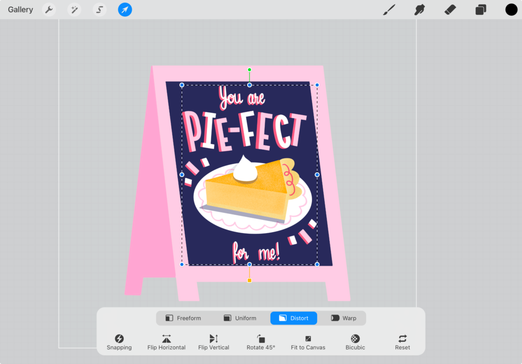 Fun with Puns: Mastering Lettering in Procreate - Festive greeting card